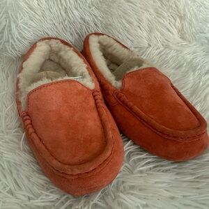 UGG Women's Ansley Suede Moccasin Slippers (orange color )